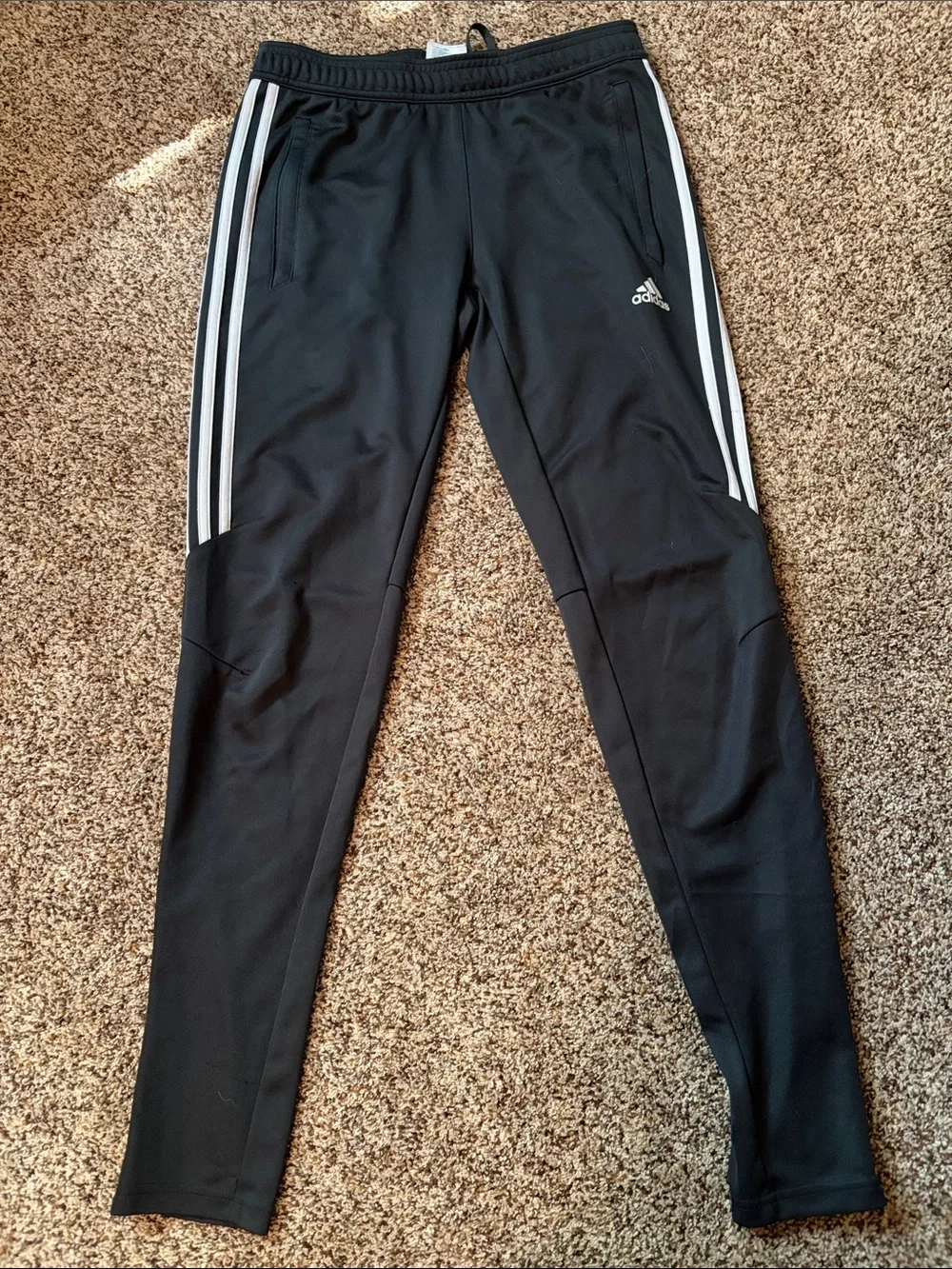 adidas dark gray Track Joggers with White Stripe